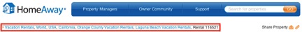 HomeAway's breadcrumb links.