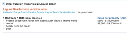 HomeAway's auto-generated 'related' properties list.